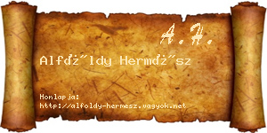 Alföldy Hermész névjegykártya